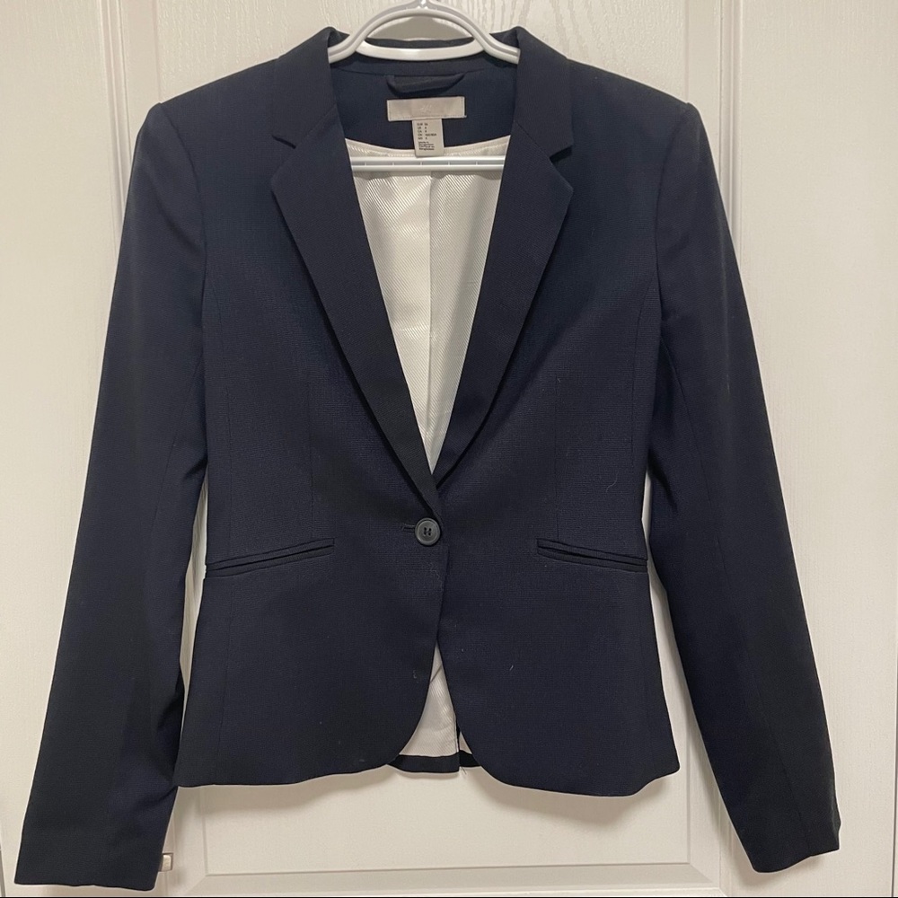 H&M Navy Blue Blazer | Size 4 - Picture 1 of 3